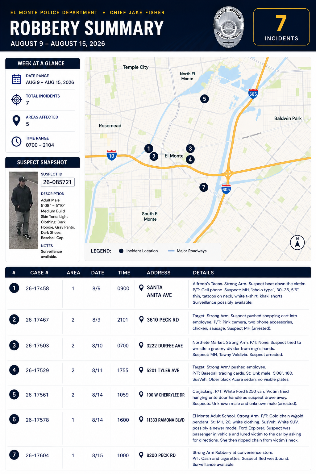 Weekly summary sample